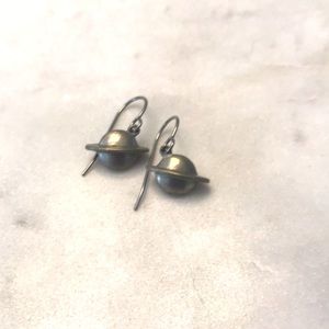 Saturn pewter earrings